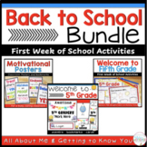 Back to School Night | First Day of School 5th Grade Bundle
