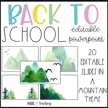 Preview of Back to School Night or Open House Editable Power Point - Mountain Theme