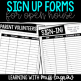 Back to School Night or Open House Sign In and Volunteer Forms