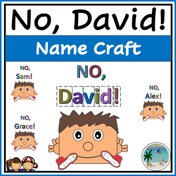 Preview of Back to School "No, David!" Name Craft Printable Kindergarten