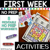 1st & 2nd Grade First Day of School NO PREP Printables, Wo