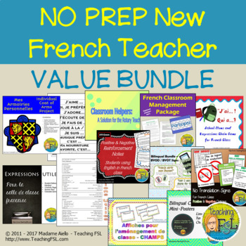 Preview of FRENCH Back to School LOW PREP New Classroom BUNDLE | First Day of School