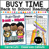 Back to School No-Prep Reading Worksheets