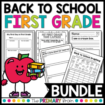 Preview of 1st Grade Welcome Back to School Math Writing Morning Work First Week Activities