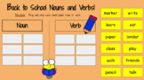 Back to School Nouns and Verbs Sorting Activity - Google Slides
