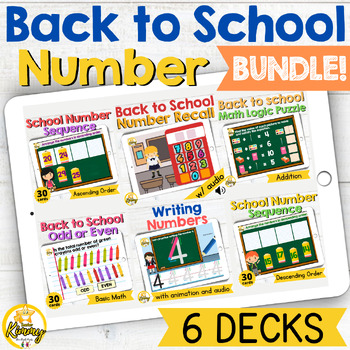 Preview of Back to School Number Boom Cards Bundle