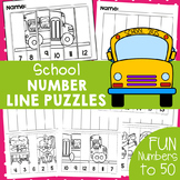 Back to School Number Line Puzzles