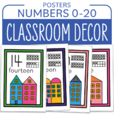 Back to School Number Posters Number Cards 0-20 Ten Frame 