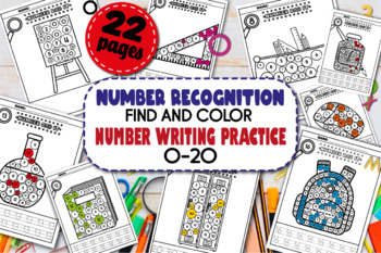 Preview of Back to School | Number Recognition Activities 0-20 | Number Writing Practice