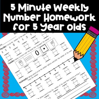 Preview of Number of the Day | Week | Printing Practice Early Math Homework | Subitizing