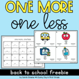 Back to School One Less, One More Math Center Freebie
