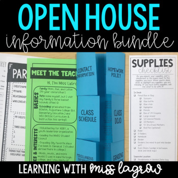 Preview of Back to School Open House Information Bundle