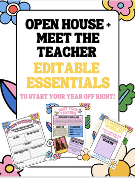 Preview of Back to School Open House Meet the Teacher Editable Forms and Essentials