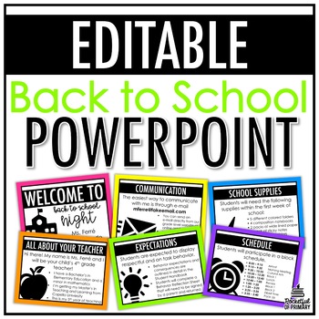 Preview of Back to School/Open House/Meet the Teacher PowerPoint | EDITABLE