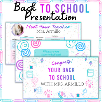 Preview of Back to School/Open House/Meet the Teacher PowerPoint | EDITABLE Canva Template