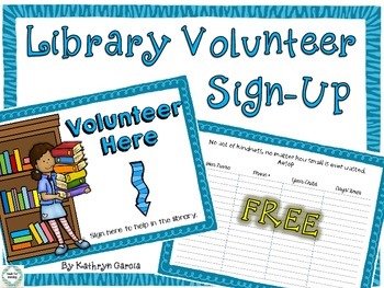 Preview of Back to School Open House Night Library Volunteer Sign Up Poster FREE