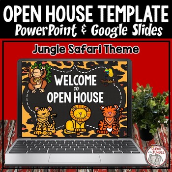 Preview of Open House Slides Template for Back to School - Jungle Safari Theme