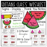 Back to School Open House Watermelon Theme Class Wishlist 
