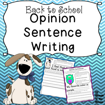 Preview of Back to School Opinion Sentence Writing - TpT Digital Activity