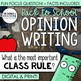 Back to School Opinion Writing Lesson & Activity