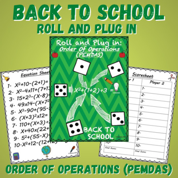 Preview of Back to School Order of Operations/PEMDAS Activity | 5th/6th Grade Math Game