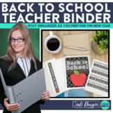 Back to School Organization Binder Back to School Teacher 