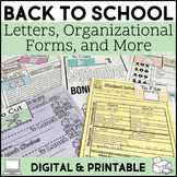 Back to School Organizational Forms, Letters, and More! - 