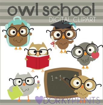 cute school owl clip art