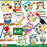 Back to School Owls Clipart Set