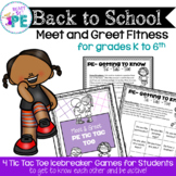 Back to School- PE Icebreaker-Meet & Greet Tic Tac Toe
