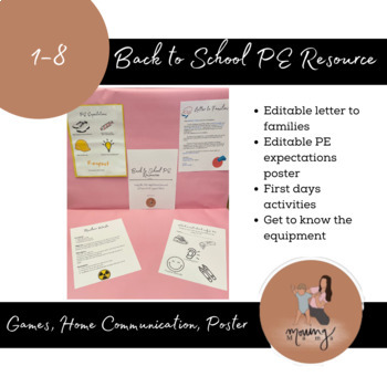 Preview of Back to School PE Resource