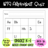 Back to School PRINTABLE Alphabet Quiz! K-1