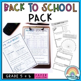 Back to School Activities Pack - Grades 5 - 6 {Paper}