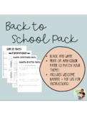 Back to School Pack- SIMPLE BLACK AND WHITE (Meet the Teac