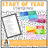 Back to School Pack: Watercolour Rainbow Labels & Start of