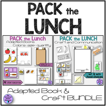 Preview of Back to School Pack the Lunch Bag/ Tray Adapted Book and Craft Bundle SPED