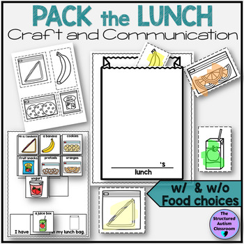 Preview of Back to School Pack the Lunch Bag with food Craft Activity Special Education