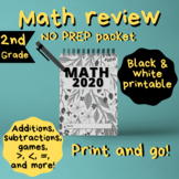 Back to School Packet 1st Grade Review (NO PREP) l Math (d