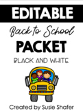 Back to School Packet {Black and White}