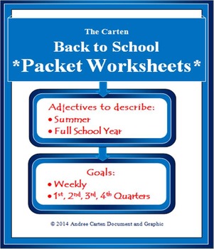 Preview of Back to School Packet Worksheets