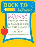 Back to School Packet of Forms  and Activities