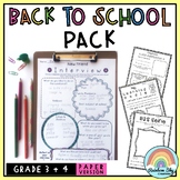 Back to School Activities Pack - Grade 3 - 4 {Paper} Austr