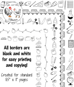 kindergarten borders and frames black and white