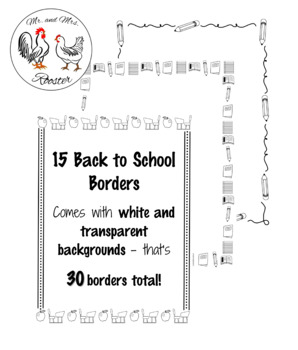 school borders and frames black and white
