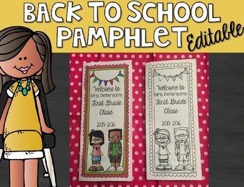 Preview of Back to School Pamphlet {Editable} Melonheadz Edition