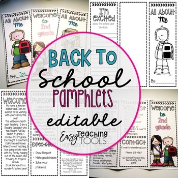 Preview of Back to School Pamphlets Bundle {editable}
