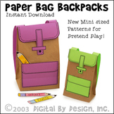 Back to School Paper Bag Backpack Printable and Writing Activity