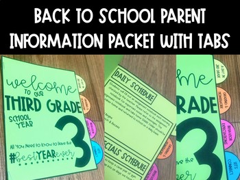 Preview of Back to School Parent Information Packet EDITABLE