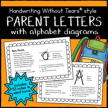 Preview of Back to School Parent Letters and Weekly Notes Handwriting Without Tears® style