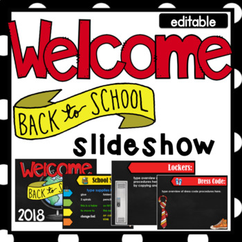 Preview of Back to School | Parent Night | Open House Slideshow - EDITABLE